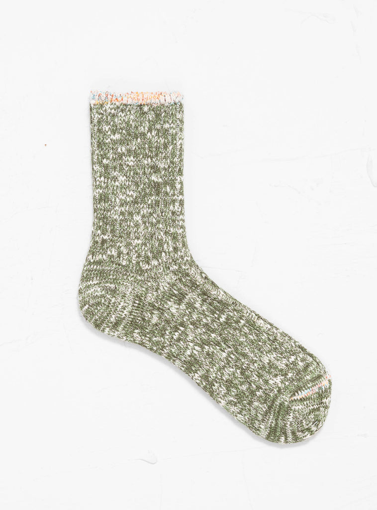 Cotton Slub Top Ripple Socks Olive by Mauna Kea | Couverture & The Garbstore