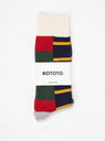 Rugger Pattern Crew Socks Red, Green & Grey by ROTOTO | Couverture & The Garbstore