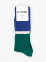 Bicolour Ribbed Crew Socks Blue & Green by ROTOTO | Couverture & The Garbstore