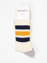 Course Ribbed Old School Crew Socks Navy & Yellow by ROTOTO by Couverture & The Garbstore