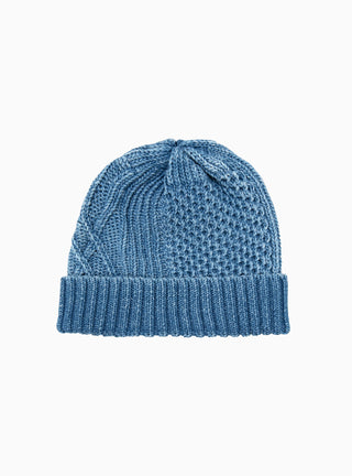 Aran Cable Indigo Watch Cap Light Denim by ROTOTO | Couverture & The Garbstore