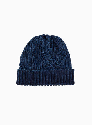 Aran Cable Indigo Watch Cap Dark Denim by ROTOTO by Couverture & The Garbstore