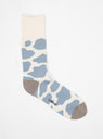 Fine Pile Cow Crew Socks Light Blue & Greige by ROTOTO | Couverture & The Garbstore