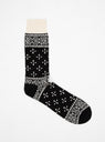 Bandana Pattern Crew Socks Black & Ivory by ROTOTO | Couverture & The Garbstore