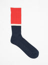 Bicolour Ribbed Crew Socks Light Red & Ink Blue by ROTOTO | Couverture & The Garbstore