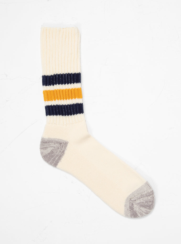 Course Ribbed Old School Crew Socks Navy & Yellow by ROTOTO | Couverture & The Garbstore