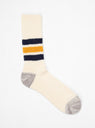 Course Ribbed Old School Crew Socks Navy & Yellow by ROTOTO by Couverture & The Garbstore