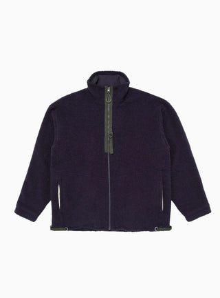 Wool Zip Up Fleece Navy by Garbstore | Couverture & The Garbstore