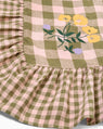 Leinikki Gingham Embroidered Tablecloth Olive Green by Projektityyny | Couverture & The Garbstore