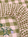 Leinikki Gingham Embroidered Tablecloth Olive Green by Projektityyny | Couverture & The Garbstore