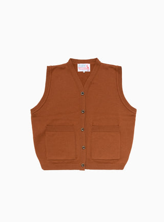 Merino Wool Button Vest Rust Brown by The English Difference | Couverture & The Garbstore
