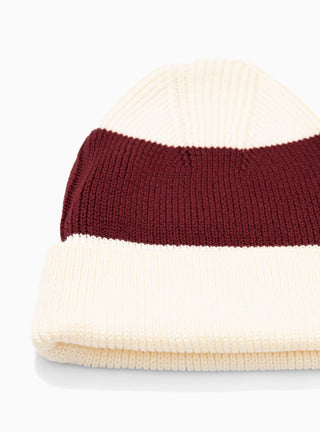 Stripe Beanie Burgundy by The English Difference | Couverture & The Garbstore
