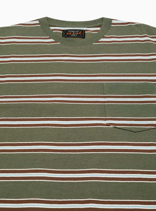 Stripe Pocket T-shirt Olive by Beams Plus by Couverture & The Garbstore