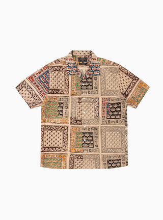 Open Collar Short Sleeve Block Print Shirt Multi by Beams Plus by Couverture & The Garbstore