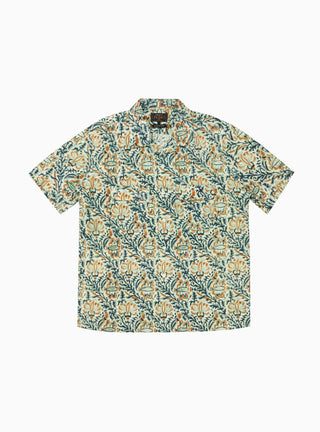 Open Collar SS Block Print Shirt White by Beams Plus | Couverture & The Garbstore