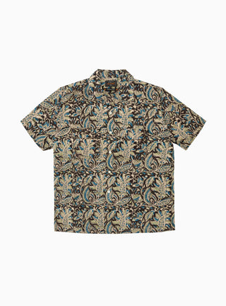 Open Collar SS Block Print Shirt Black by Beams Plus | Couverture & The Garbstore