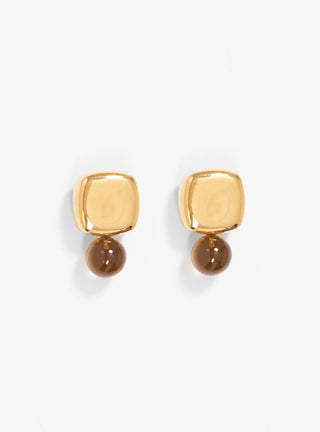 Button Sphere Earrings Cognac Quartz by Modern Weaving | Couverture & The Garbstore