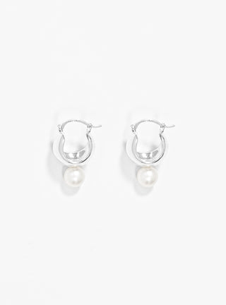 Sterling Silver Mini Bubble Hoop Sphere Earrings Pearl by Modern Weaving | Couverture & The Garbstore