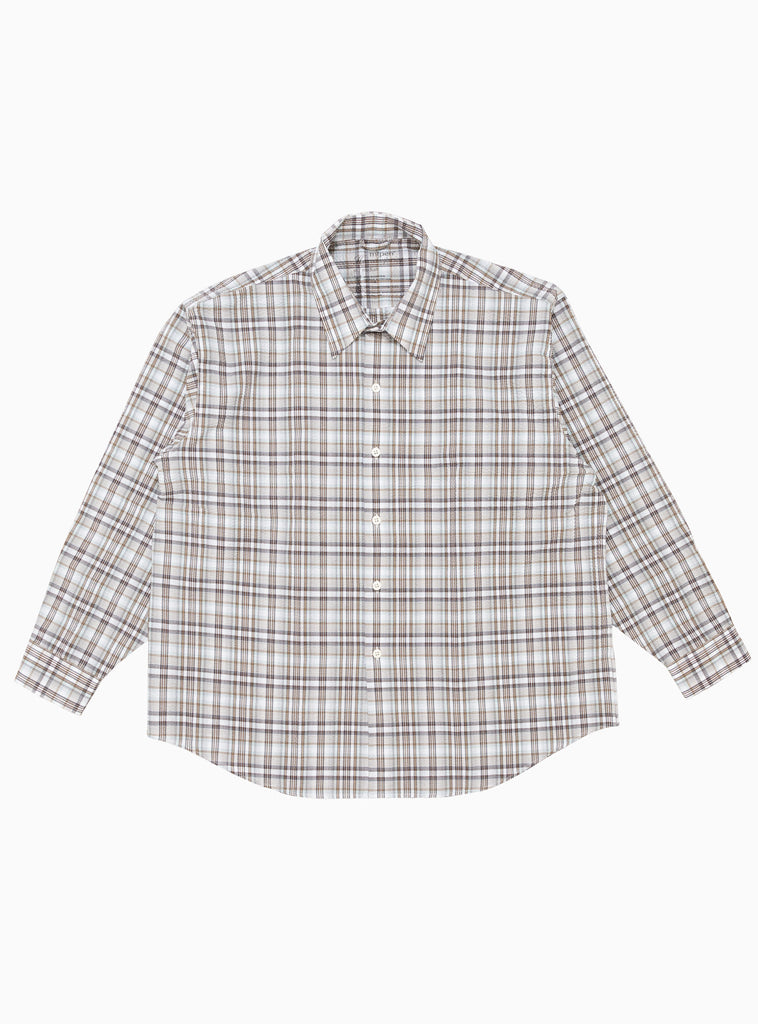 Exact Seersucker Shirt Taupe Mint Check by mfpen | Couverture & The Garbstore