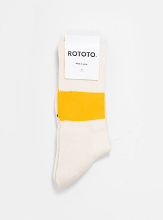 Classic Silk & Cotton Crew Socks Yellow by ROTOTO | Couverture & The Garbstore