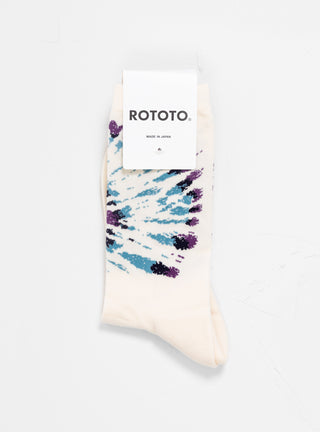 Tie Dye Pattern Crew Socks Purple & Sax Blue by ROTOTO | Couverture & The Garbstore
