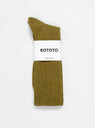 Recycled Cotton Ribbed Crew Socks Olive Green by ROTOTO | Couverture & The Garbstore