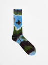Tie Dye Formal Crew Socks Charcoal, Green & Blue by ROTOTO | Couverture & The Garbstore