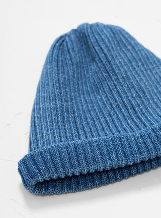 Indigo Dyed Cotton Roll Up Beanie Light Denim by ROTOTO | Couverture & The Garbstore