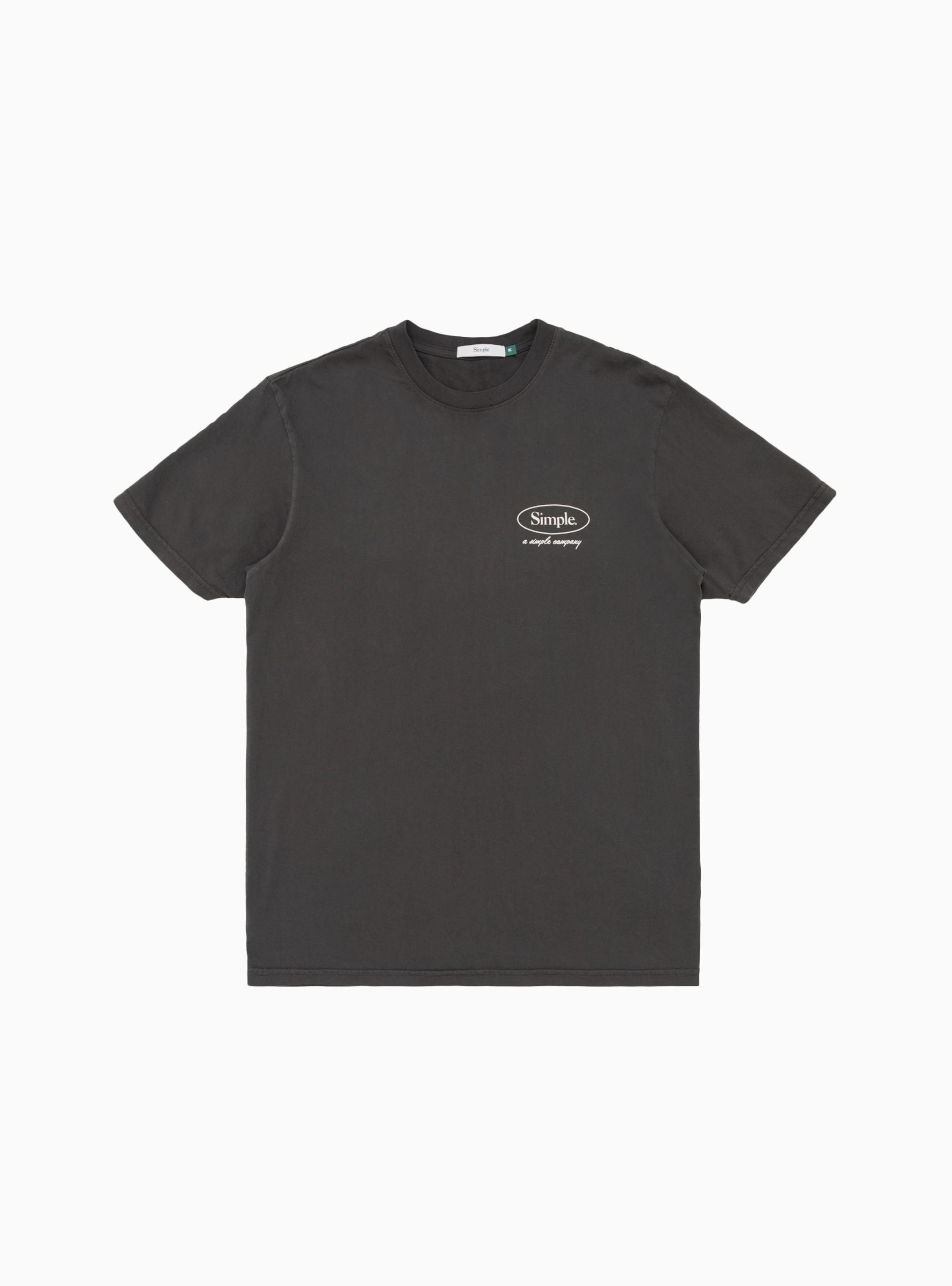 Oval Logo T-Shirt Charcoal by Simple | Couverture & The Garbstore