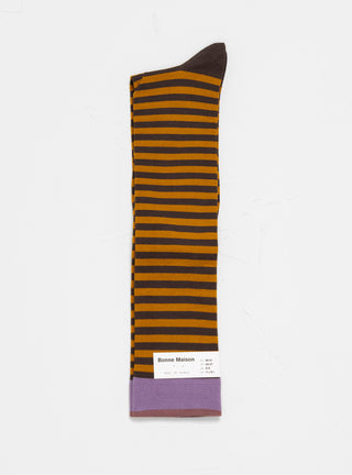 Rayures Terre d'Ombre Knee High Socks Ocre Stripe by Bonne Maison | Couverture & The Garbstore