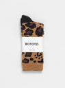 Pile Leopard Crew Socks Dark Beige by ROTOTO | Couverture & The Garbstore