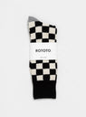 Checker Recycled Wool Crew Socks Black, Ivory & Grey by ROTOTO by Couverture & The Garbstore