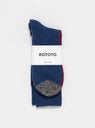 Woolen Half & Half Socks Blue & Red by ROTOTO | Couverture & The Garbstore