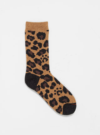 Pile Leopard Crew Socks Dark Beige by ROTOTO | Couverture & The Garbstore