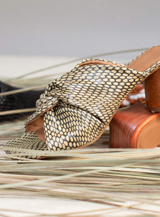 Naomi Leather Mule Polka Snake Khaki by Rejina Pyo | Couverture & The Garbstore