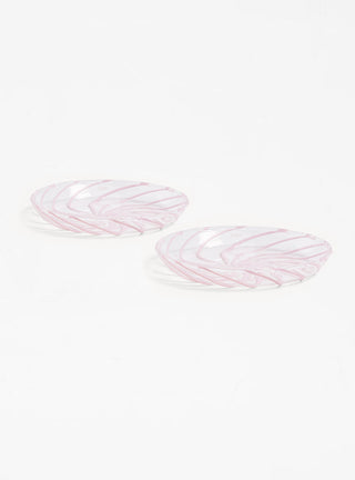 Spin Saucer Set of 2 Clear & Pink Stripes by Hay | Couverture & The Garbstore