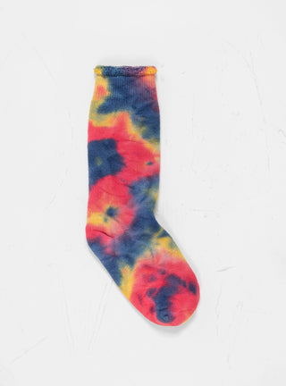 Tie Dye Pile Crew Socks Red & Blue by ROTOTO by Couverture & The Garbstore