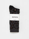 Pile Leopard Crew Socks Charcoal by ROTOTO by Couverture & The Garbstore
