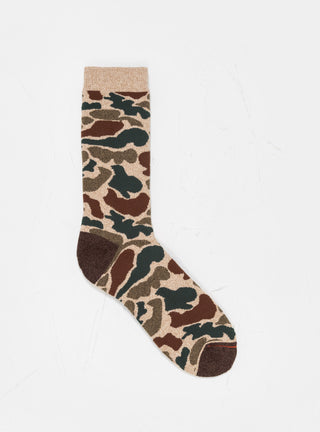 Pile Camo Crew Socks Beige by ROTOTO by Couverture & The Garbstore