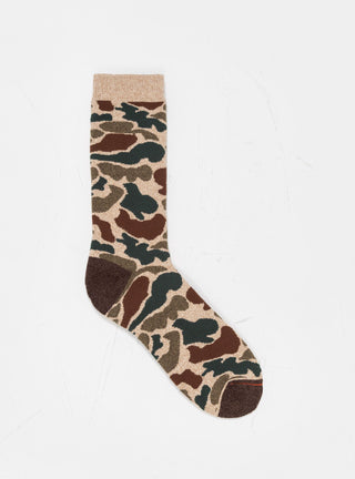 Pile Camo Crew Socks Beige by ROTOTO | Couverture & The Garbstore