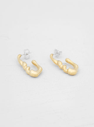 Small Corkscrew Stud Earrings Brass by Leigh Miller | Couverture & The Garbstore