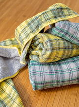 Tartan Check Bath Towel Grey by Kontex | Couverture & The Garbstore