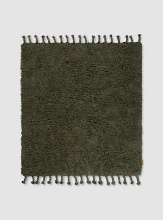 Amass Long Pile Rug Olive by ferm LIVING | Couverture & The Garbstore
