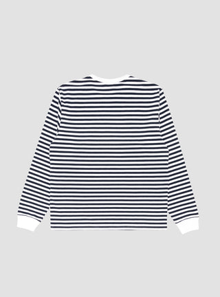 Coolmax Stripe Long Sleeve Tee Navy & White by nanamica | Couverture & The Garbstore