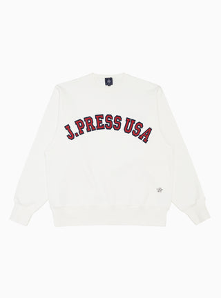 French Terry Logo Sweatshirt White by J. Press by Couverture & The Garbstore