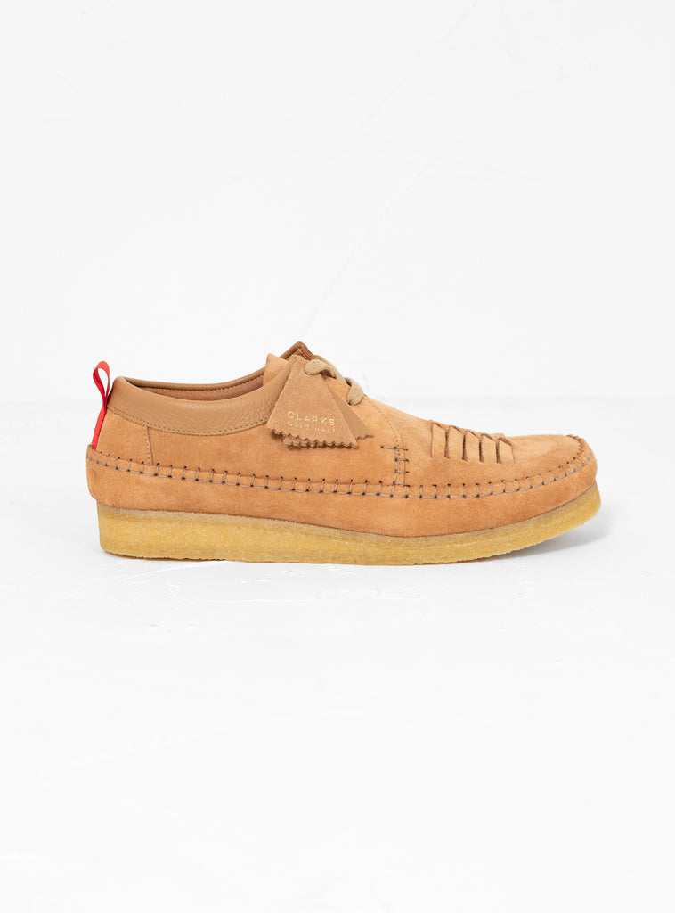 Weaver Weft Shoes Light Tan Suede by Clarks Originals by Couverture & The Garbstore