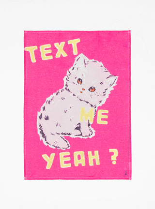 Magda Archer Text Me Yeah Tea Towel Multi by Third Drawer Down | Couverture & The Garbstore