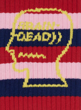Striped Logohead Socks Pink & Navy by Brain Dead | Couverture & The Garbstore