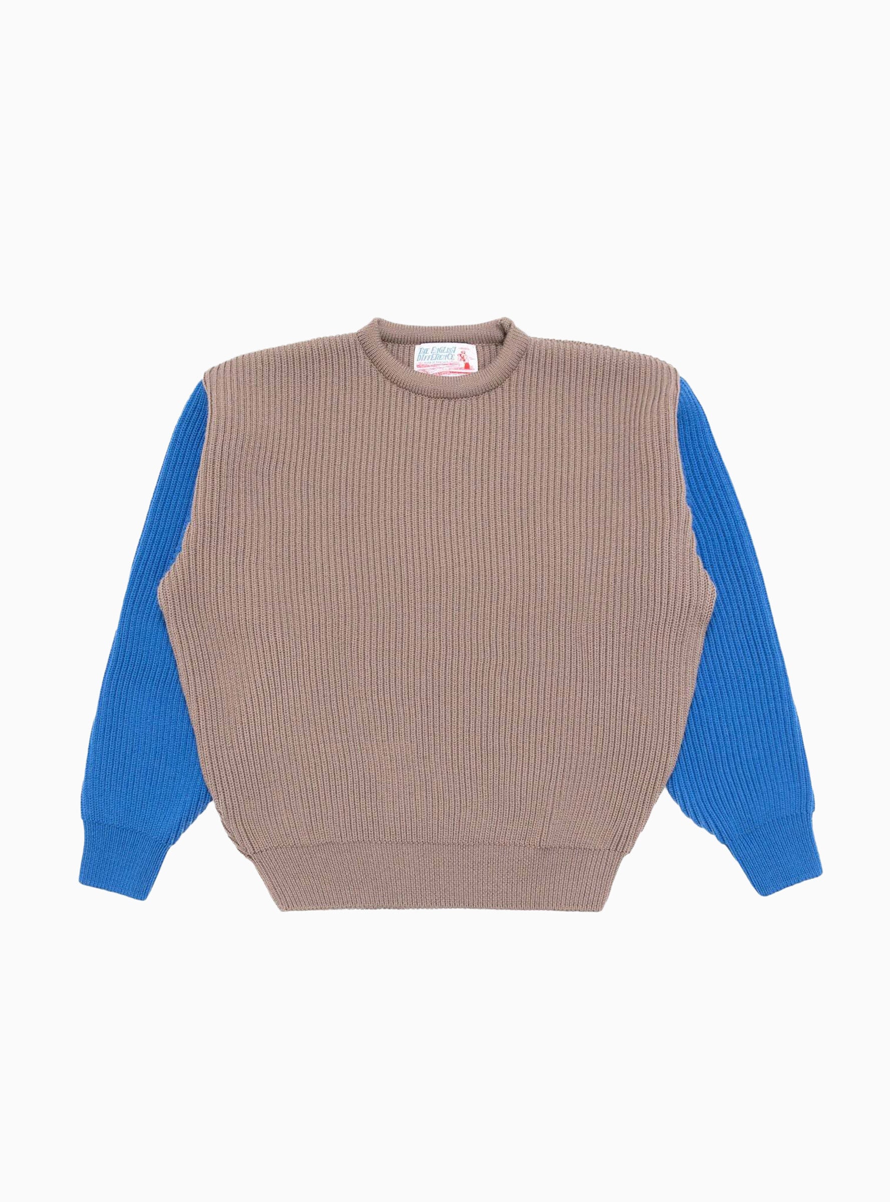 Beacon Merino Wool Crew Sweater Earth & Royal Blue by The English Difference | Couverture & The Garbstore