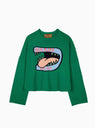 Big Bite Oversized Cropped Sweater Green by Brain Dead | Couverture & The Garbstore